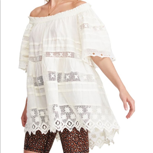 NWT Free People White Sounds of Summer Tunic Top M - Picture 7 of 11